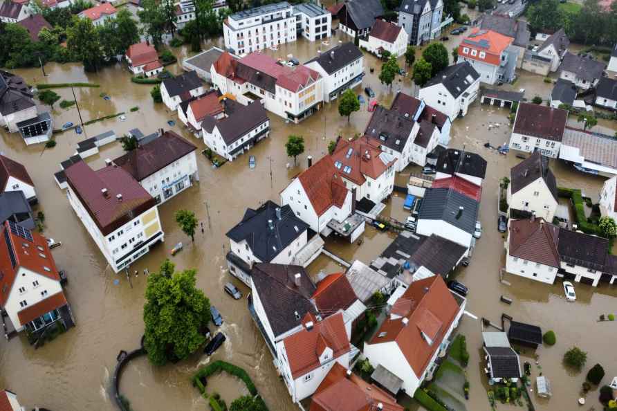 Heavy rainfalls in Babenhausen southern Germany