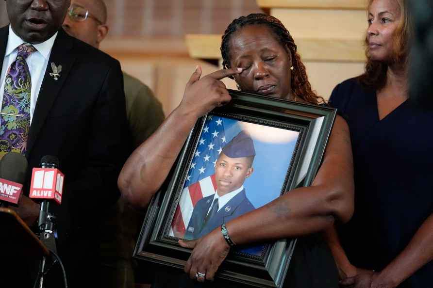 Chantemekki Fortson, mother of slain Roger Fortson, a U.S. Air Force...