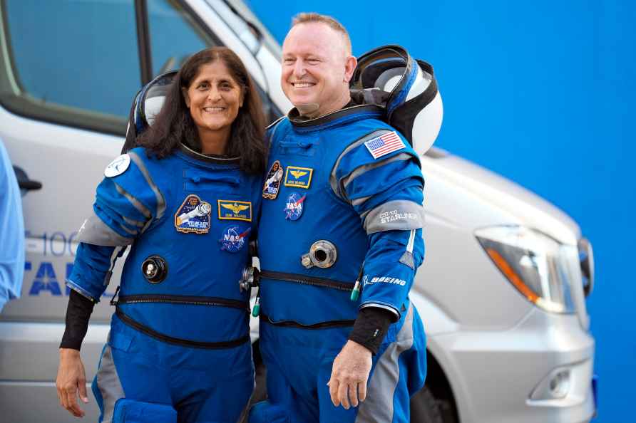 NASA astronauts Suni Williams, left, and Butch Wilmore