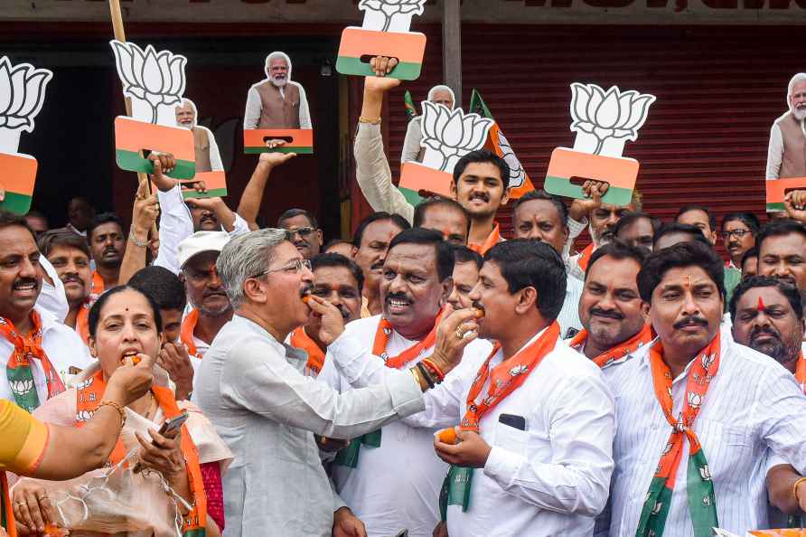 BJP workers celebrate in Maharashtra