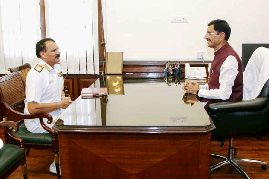 Admiral Dinesh Tripathi meets MoS Sanjay Seth