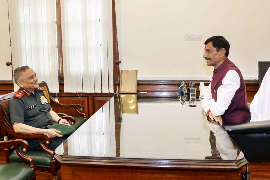 CDS Anil Chauhan meets MoS Sanjay Seth