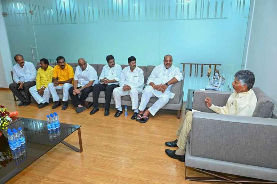 N. Chandrababu Naidu holds meeting