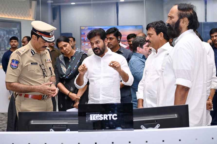 Revanth Reddy at Command Control Centre