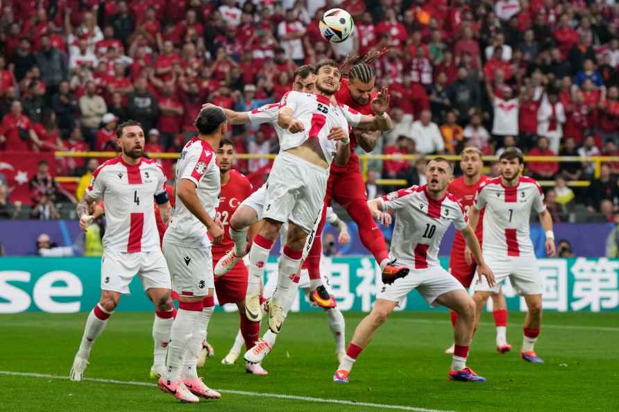 Georgia's Anzor Mekvabishvili, foreground, and Turkey's Abdulkerim...