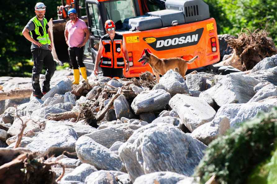 Cleanup work is underway after a landslide