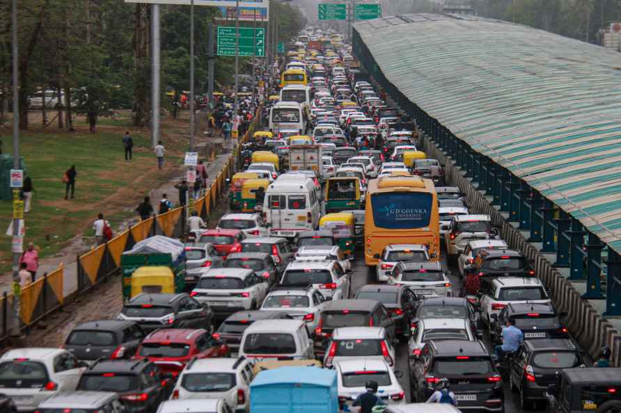 Weather: Traffic after rain in Gurugram