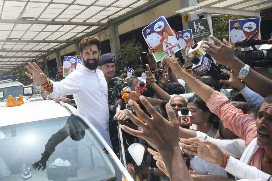 Chirag Paswan arrives in Patna