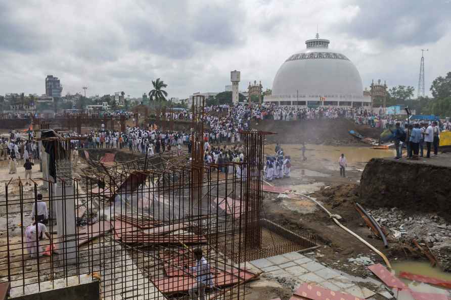 B R Ambedka followers protest at Deekshabhoomi