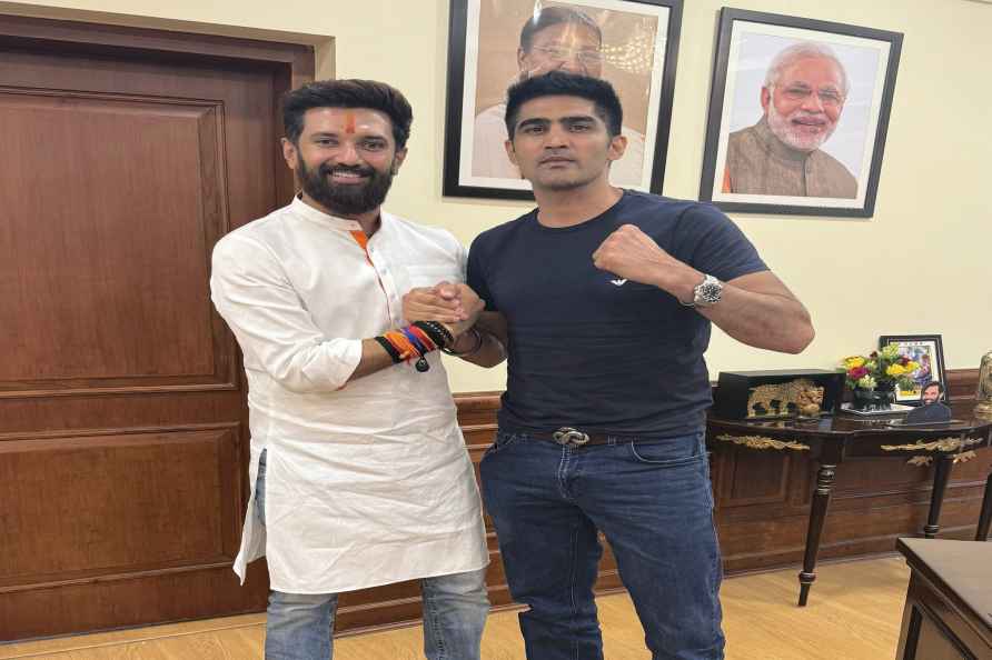 Chirag Paswan with Vijender Singh