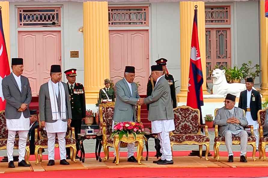 K P Sharma Oli sworn in as new Nepal PM