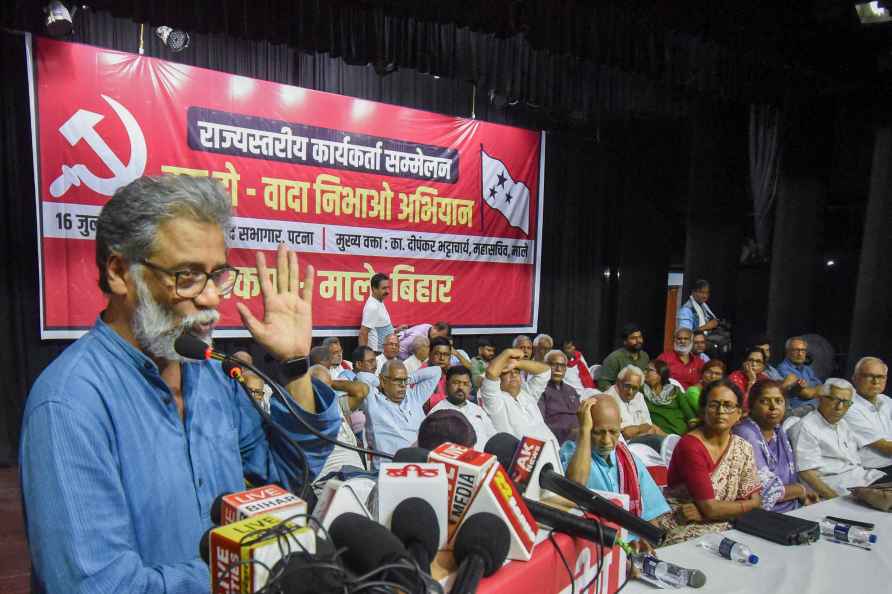 Dipankar Bhattacharya at a conference in Patna