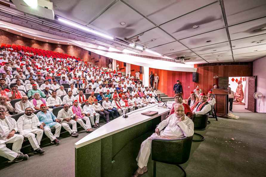 Samajwadi Party leaders at a gathering