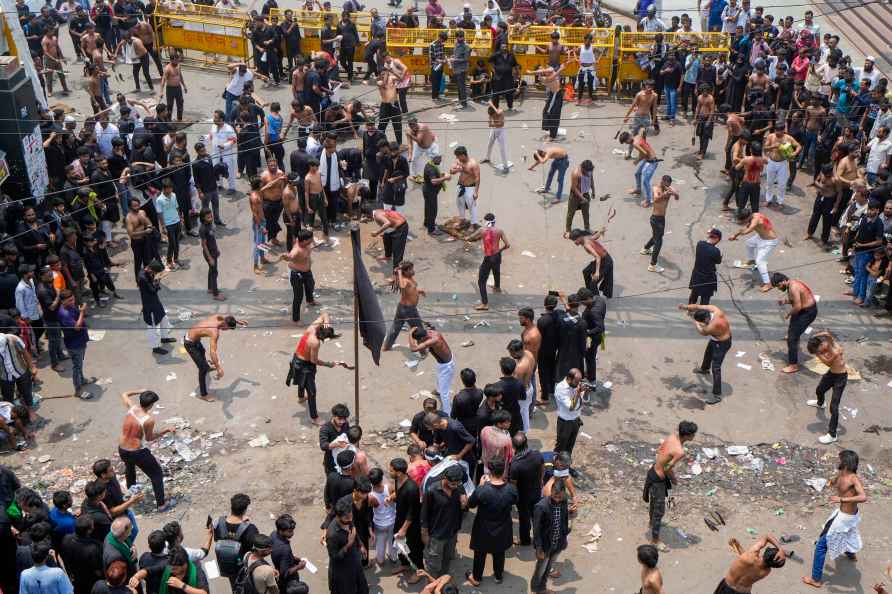 New Delhi: Devotees participate in an ‘Ashura’ procession during...?