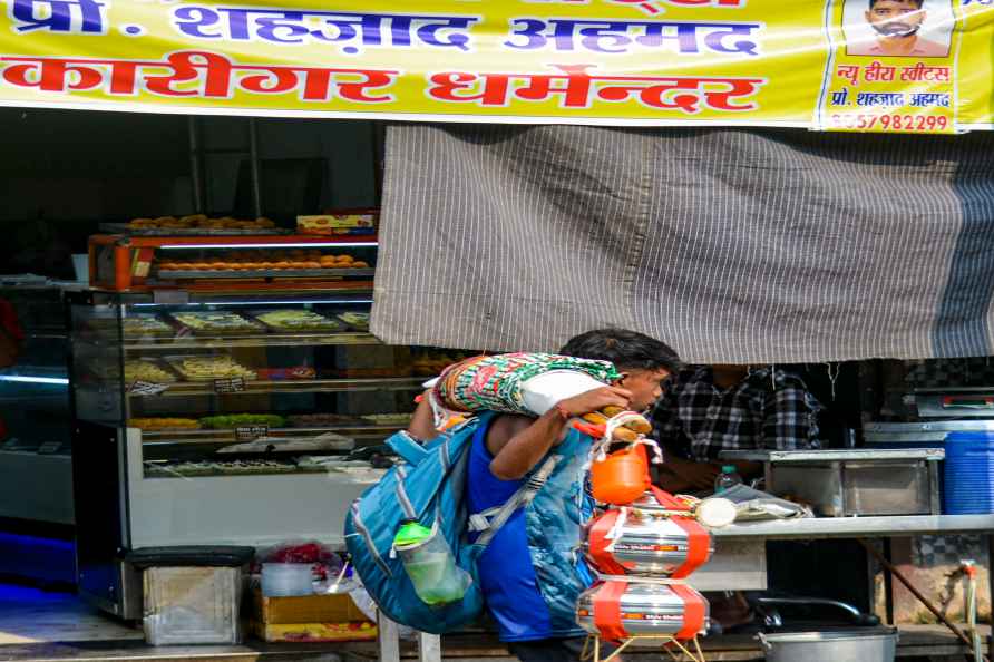 Banners with shopkeepers name put up