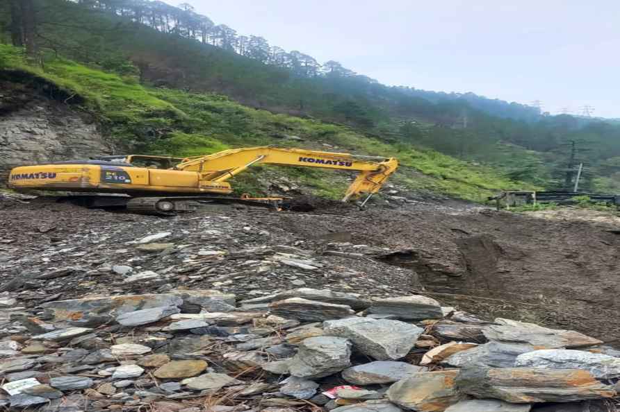 Highway blocked by debris in Chamoli