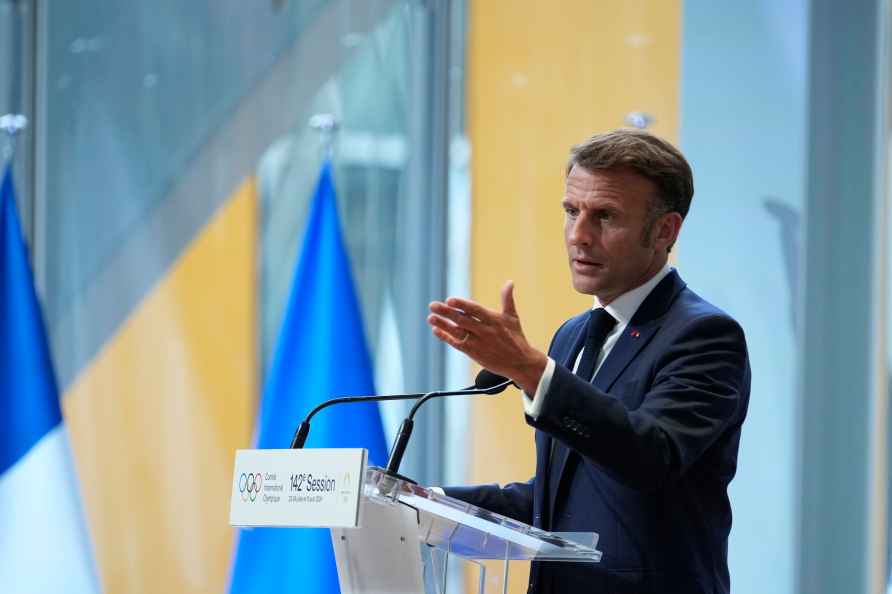 Emmanuel Macron at the IOC Session Opening Ceremony