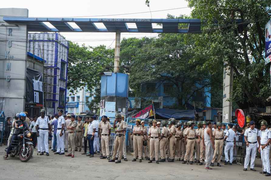 Police force deployed at RG Kar Medical College & Hospital in Kolkata