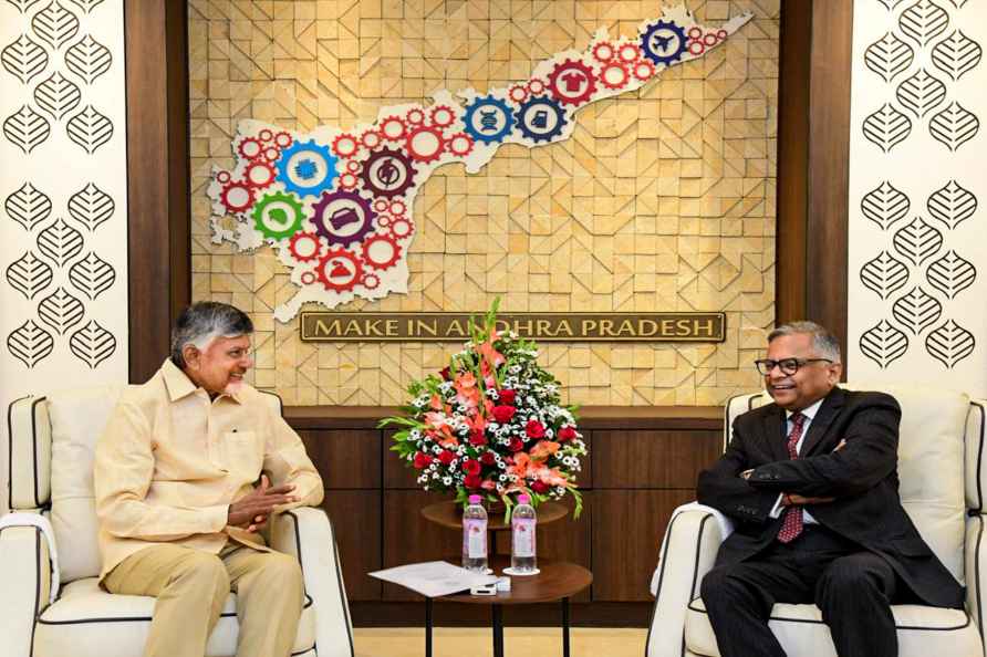 N Chandrababu Naidu with Natarajan Chandrasekaran