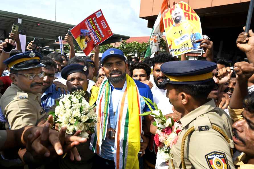 PR Sreejesh welcomed in Chennai