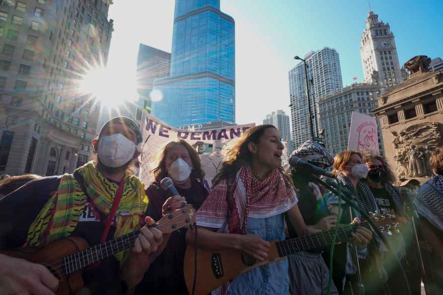 Protesters demonstrate prior to the Democratic National Convention...