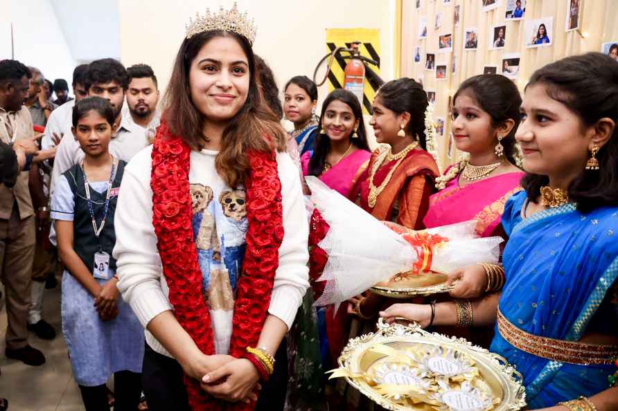 Manu Bhaker at felicitation event in Chennai