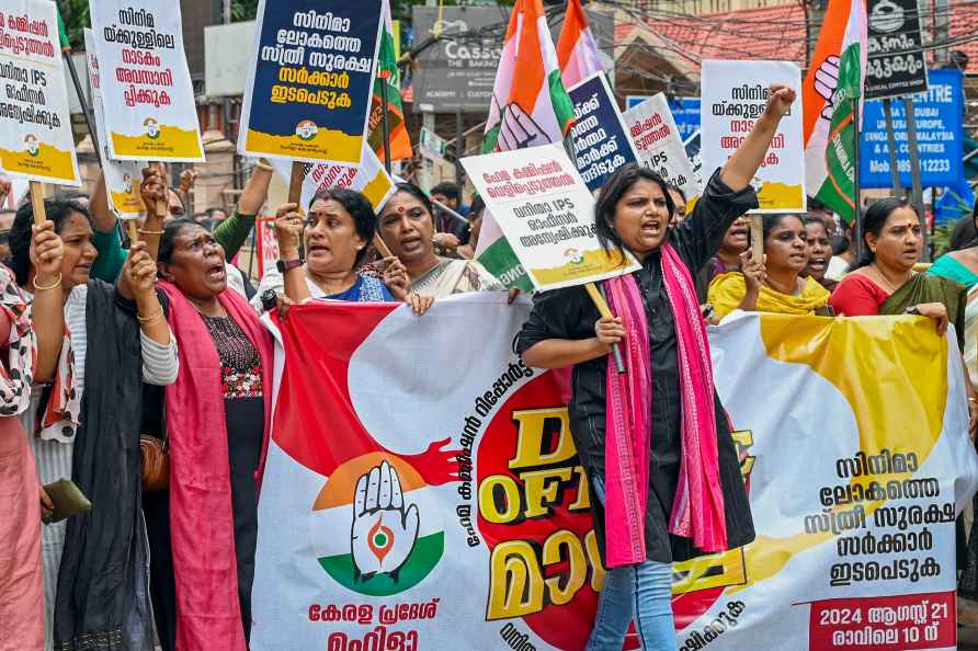 Hema Committee report: protest in Thiruvananthapuram