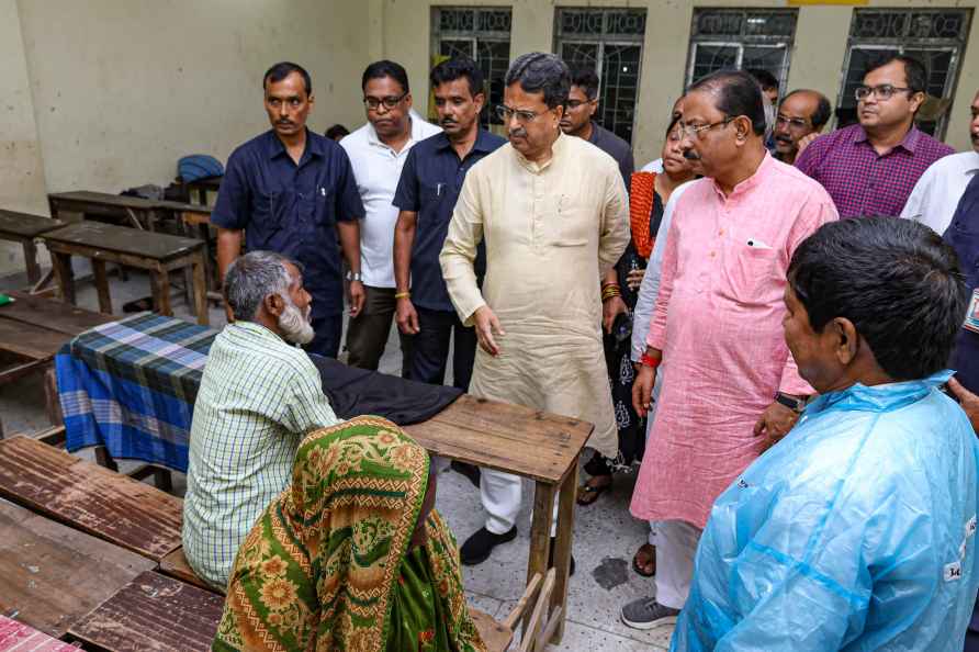 Tripura CM meets flood-affected people