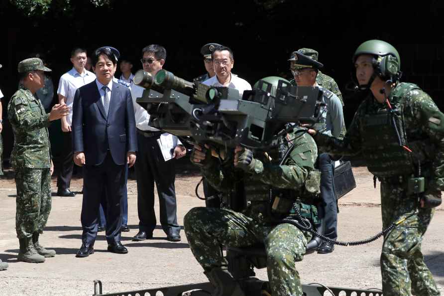 Lai Ching-te during a multiple stinger missile launcher demonstration