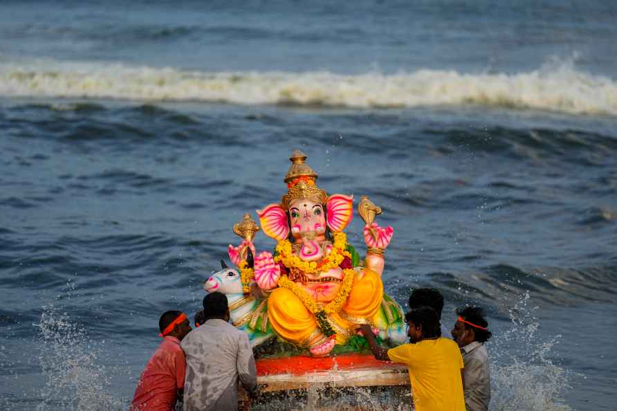 Idol of Lord Ganesha immersion in Chennai