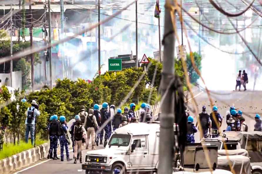 Students protest in Imphal