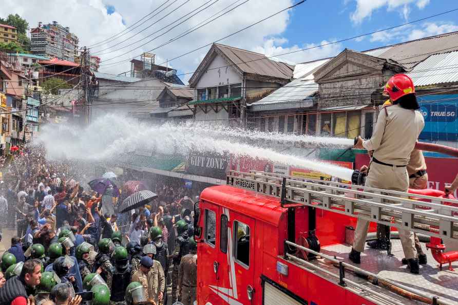 Protest in Himachal's Sanjauli