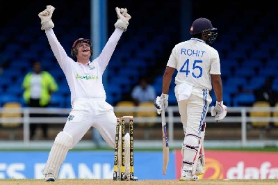 India's opening stand was broken on 139 after Jaiswal fell after scoring 57 off 74 to Jason Holder, who had been the only bowler looking dangerous in the first session.