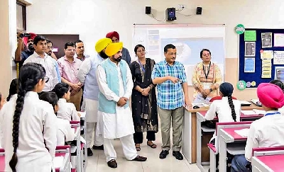 Kejriwal, Mann dedicate first School of Eminence to people of Punjab