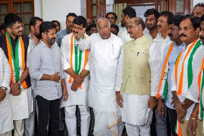 In Telangana boost, BRS MLA, ex-MLA son join Congress